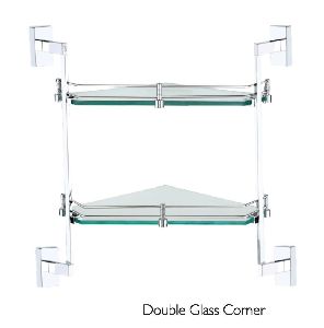 Icon Series Double Glass Corner Shelf