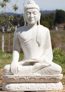 White Buddha Marble Statue