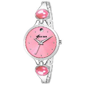 Designed Pink Stone Watch