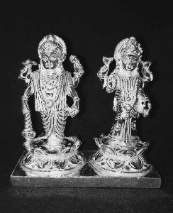 Silver Vishnu Laxmi Idol