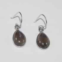 silver labradorite gemstone earring