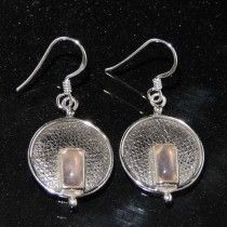 SILVER PINK CHALCEDONY GEMSTONE EARRING