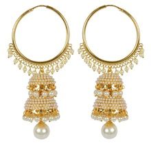 Stylish Pearl Big Jhumki Earrings