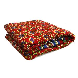 Red Block Printed Baby Quilts