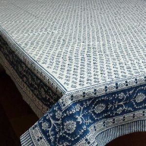 NEEM MAJOLIKA BLUE Cotton Tablecloth