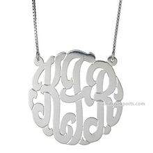 silver monogram necklace