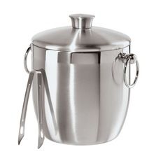 stainless steel ice bucket with tongs