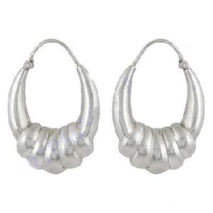 Cute Plain Silver Jewelry Hoop Earrings Nice Fashionable Jewelry