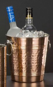 SOLID COPPER HAMMERED CHAMPAGNE BUCKET TIN LINED