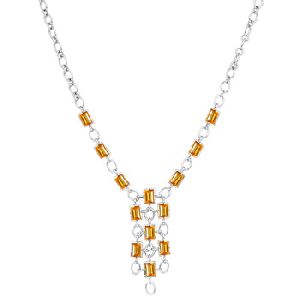 natural citrine gemstone chain necklace