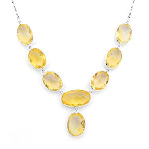 Party wear sterling silver real citrine gemstone necklace