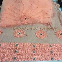 george lace fabric with bead pearl With blouse