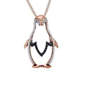 Diamond Penguin Pendant Necklace