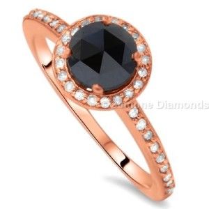 old Rose Cut Black Diamond Engagement Rings