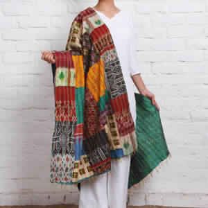 Vintage Silk fabric Kantha handmade Patchwork Scarves