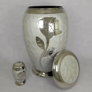 White metal Funeral Enamel Adult Cremation Urns/ cremation urn for human/ pet ashes