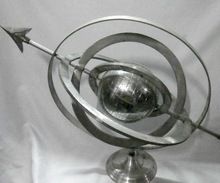 silver metal globe