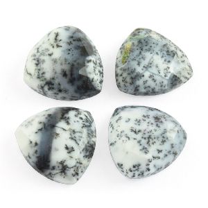 Dendritic opal trillion rose cut flat back