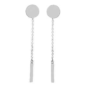 Disc and bar minimalist earring