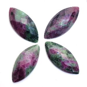 Ruby zoisite marquise rose cut flat back