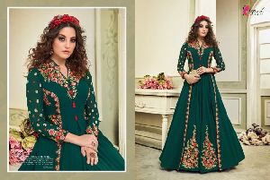 Georgette fabric Embroidery work Anarkali Suit