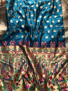 Silk Fabric Lace border Zari Work saree
