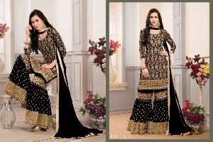 Faux Georgette Fabric Embroidery Work suit