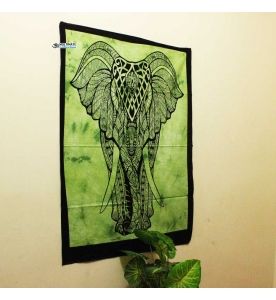 Green Big Elephant Poster