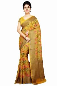 Yellow Super Net Saree