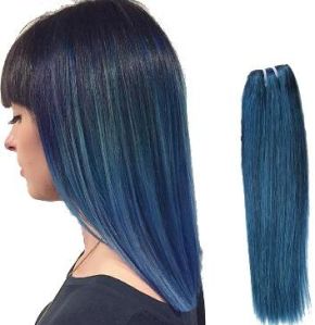 Virgin Remy Weft Blue Hair Extension