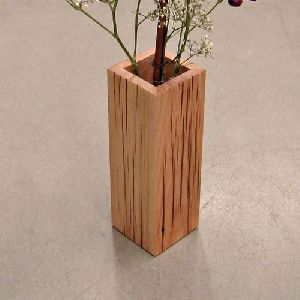 Square Wooden Flower Vase
