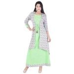 Desi Beats Anarkali Inner Outer Full Length Green Anarkali