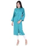 Sleeve Button Teal Kurta