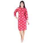 Sleeve Fuschia U Cut Kurta