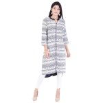 White Indigo Dot Printed Kurta