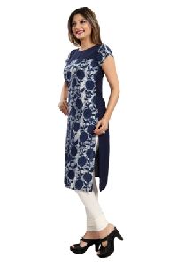 Bedazzle With Blue Rayon Cotton Tunic