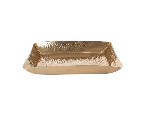 Hammered Aluminum Gold Plated Tray