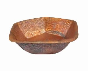 Hammered Copper Pentagon Foot Massage Therapy Bowl