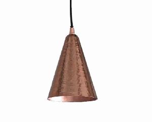 Hammered Metal Cone Shaped Pendant Light
