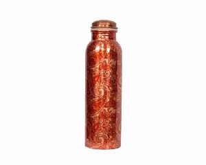 Maroon Printed Copper Water Bottle