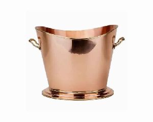 Solid Copper  Cooler with Brass Handles
