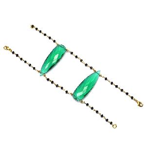 Multi Gemstone Pear Shape Wire Wrap Bracelet
