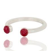 Beautiful Dyed Ruby and Sterling Silver Open Stackable Ring