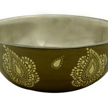 Stainless steel deep mixing salad bowl