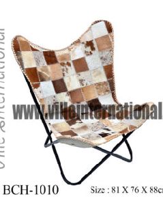 Patchwork Hair-on Hide leather Butterfly Chair