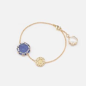 BRACELET IN YELLOW GOLD WITH LAPIS & MOTHER OF PEARL