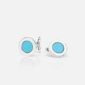 CUFFLINKS IN SILVER WITH TURQUOISE STONES