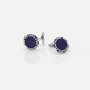 MENS CUFFLINKS IN SILVER WITH LAPIS