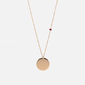 NECKLACE IN YELLOW GOLD WITH A RUBY STONE