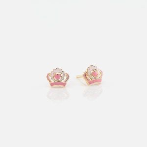 PRINCESS EARRINGS IN YELLOW GOLD WITH ENAMEL